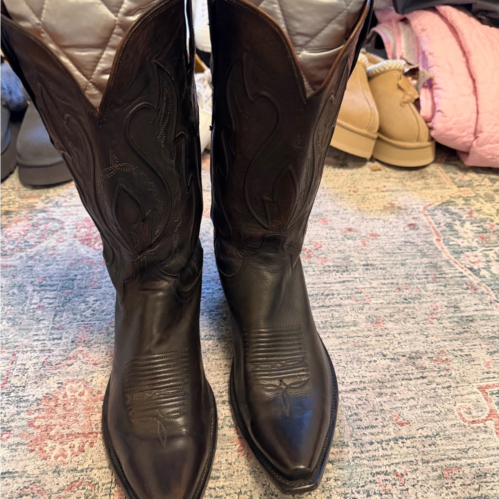 Men's Black Cowboy Boots Lucchese